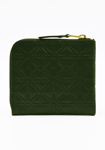 COMME DES GARCONS SA310EA EMBOSSED ZIP WALLET BOTTLE GREEN | DOSHABURI Shop