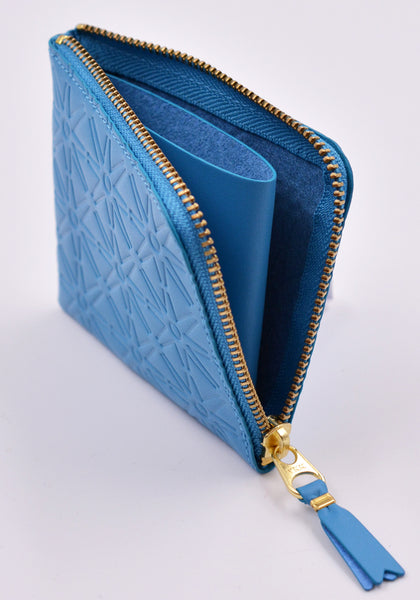 COMME DES GARCONS SA310EA EMBOSSED ZIP WALLET BLUE | DOSHABURI Online Shop