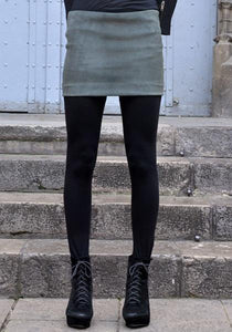 HAIDER ACKERMANN LEATHER MINI SKIRT ANTHRACITE