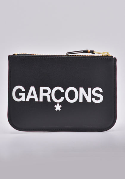 COMME DE GARCONS SA8100HL HUGE LOGO TOP ZIP WALLET BLACK | DOSHABURI Online Shop