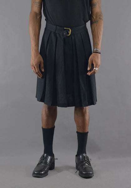 ART SCHOOL MSKRT005 PLEATED SCHOOL SKIRT BLACK - DOSHABURI Shop