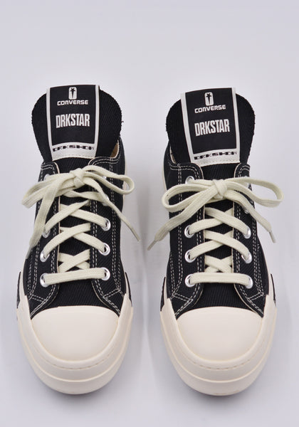 RICK OWENS DRKSHDW x CONVERSE DC02AX727 DRKSTAR OX SNEAKERS BLACK