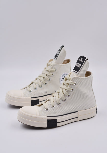 RICK OWENS DRKSHDW x CONVERSE DC02AX686 DRKSTAR HI-CUT SNEAKERS WHITE