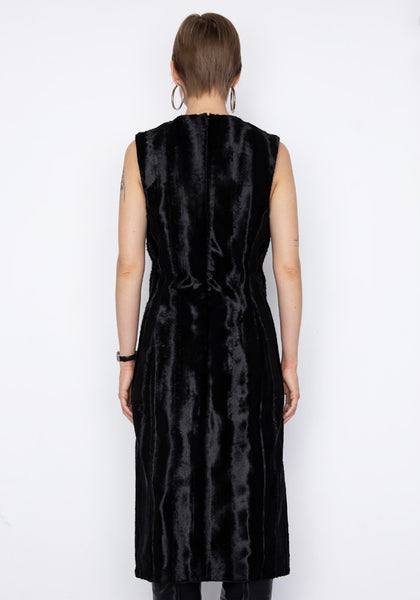 KWAIDAN EDITIONS FAKE PONY DECONSTRUCTED DRESS BLACK FW22 | DOSHABURI Online Shop