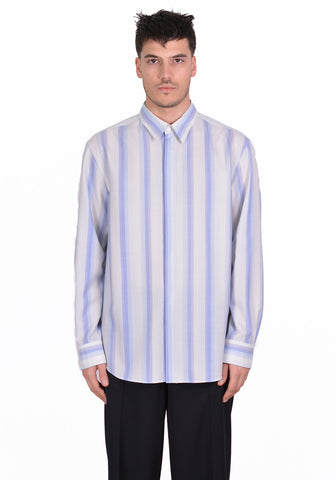 OVERCOAT S20T01-NKWGS DROPPED SHOULDER SHIRT BLUE STRIPE - DOSHABURI Shop