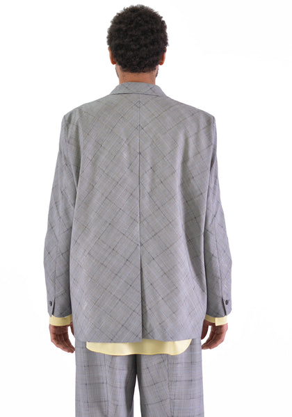OVERCOAT S20J01-NKSC DROPPED SHOULDER JACKET GLEN CHECK - DOSHABURI Shop