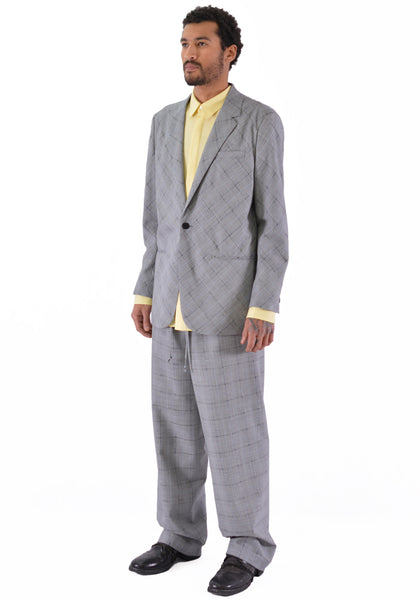 OVERCOAT S20J01-NKSC DROPPED SHOULDER JACKET GLEN CHECK - DOSHABURI Shop