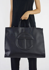Telfar large black online shopping bag
