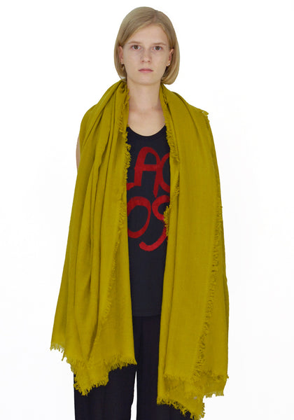ANN DEMEULEMEESTER 1902-8630-W-408-018 FINE CASHMERE SCARF LIMELIGHT - DOSHABURI Shop