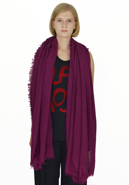 ANN DEMEULEMEESTER 1902-8632-W-406-057 SOFT CASHMERE SCARF VIOLET - DOSHABURI Shop