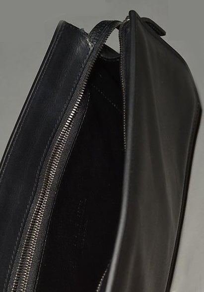 ANN DEMEULEMEESTER ZIPPED LEATHER CLUTCH BAG BLACK 50%OFF SALE Online