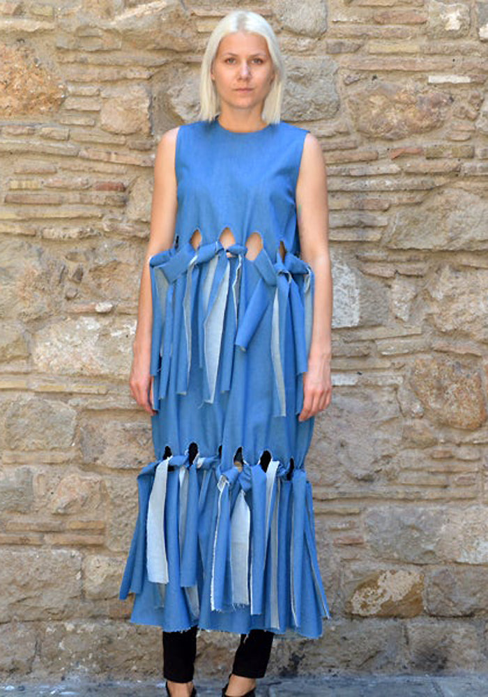 ALEXANDRA MOURA STRETCH DENIM DRESS BLUE | 50%OFF-Sale | Doshaburi Online Shop