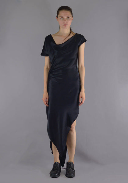ART SCHOOL MDRS001 DAGGER DRESS BLACK SILK - DOSHABURI Shop