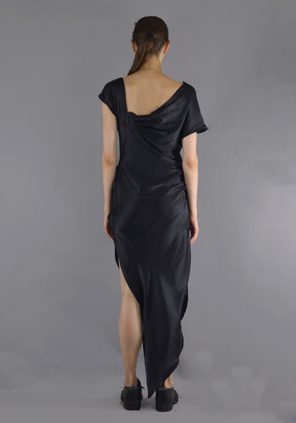 ART SCHOOL MDRS001 DAGGER DRESS BLACK SILK - DOSHABURI Shop