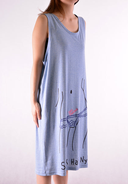 BERNHARD WILLHELM S20//30_SH LONG TANKTOP LIGHT BLUE - DOSHABURI Shop