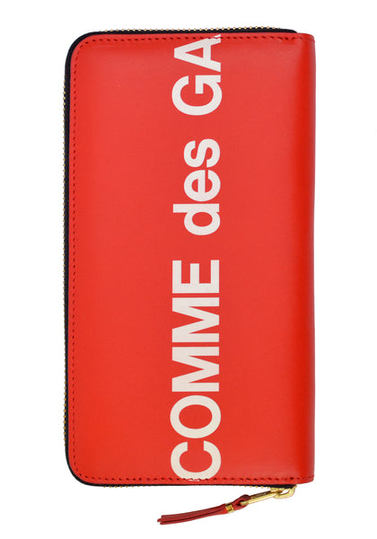 COMME DE GARCONS SA0111HL UNISEX WALLET HUGE LOGO RED - DOSHABURI Shop