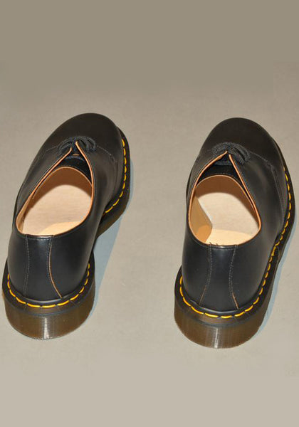 DR. MARTENS VINTAGE 1461 LEATHER SHOES BLACK QUILON MADE IN ENGLAND - DOSHABURI Shop