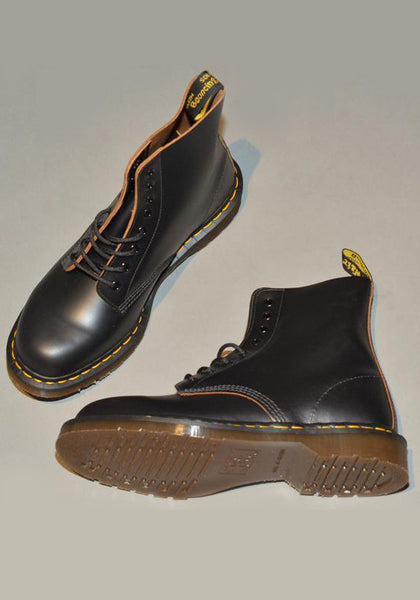 DR. MARTENS VINTAGE 1460 LEATHER BOOTS BLACK QUILON MADE IN ENGLAND - DOSHABURI Shop