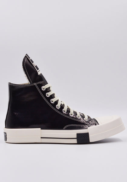 RICK OWENS DRKSHDW x CONVERSE DC01BX291 TURBODRK HI DENIM SHOES BLACK FW22