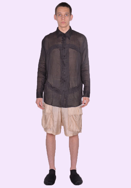 EDWARD CUMING SS23-S04B LUNG WINDOW SHIRT BLACK SS23 | DOSHABURI Online Shop