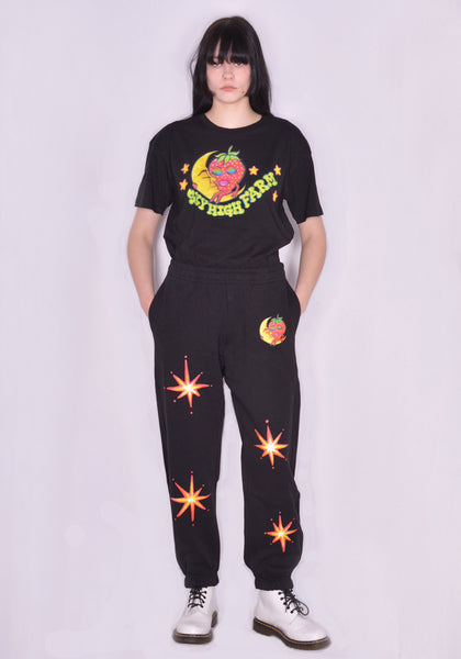 SKY HIGH FARM SHF03P032 UNISEX ALLY BO FIREWORK SWEATPANTS BLACK SS23 | DOSHABURI Online Shop