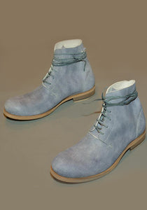 IS BY INDIVIDUAL SENTIMENTS MENS 5 HOLE LEATHER BOOTS BLUE-GREY - DOSHABURI Shop