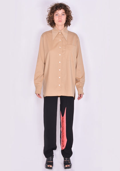 KWAIDAN EDITION AW21WT086W_FW FLUID WOOL SHIRT BEIGE FW21 | DOSHABURI Online Shop