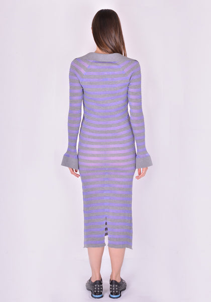 KIKO KOSTADINOV KKWAW21KN04 NINALEE KNIT DRESS AMETHYST STRIPE FW21 | DOSHABURI Online Shop