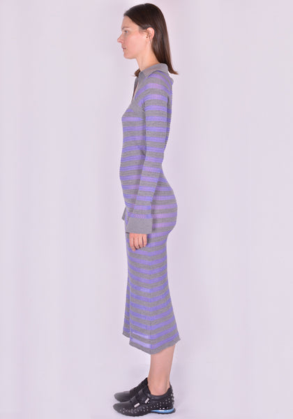 KIKO KOSTADINOV KKWAW21KN04 NINALEE KNIT DRESS AMETHYST STRIPE FW21 | DOSHABURI Online Shop