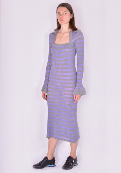 KIKO KOSTADINOV KKWAW21KN04 NINALEE KNIT DRESS AMETHYST STRIPE FW21 | DOSHABURI Online Shop