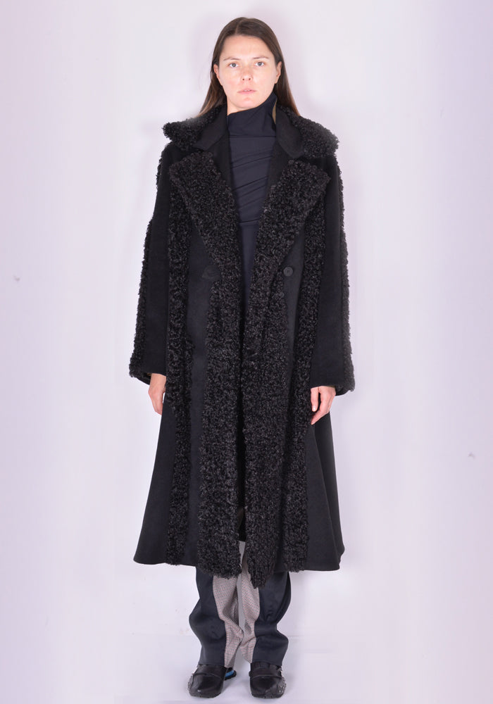 KIKO KOSTADINOV KKWAW21C04 CHARLOTTE DETACHABLE COLLAR COAT BLACK