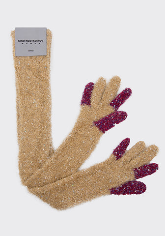 KIKO KOSTADINOV KKWAW22G01-48 PAILLETTES OPERA GLOVES CHAMPAGNE | DOSHABURI Online Shop