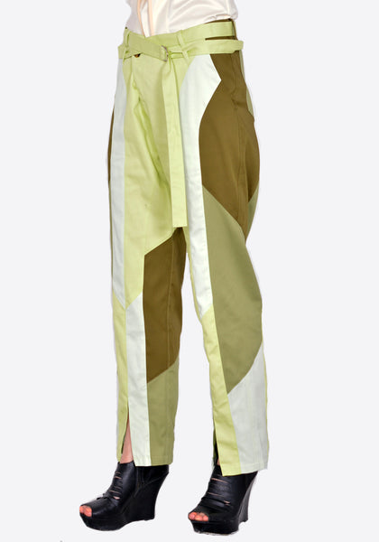 KIKO KOSTADINOV KKWSS22T02 DAINTREE PANELLED TROUSER TEA GREEN/MULTI SS22 | DOSHABURI Online Shop