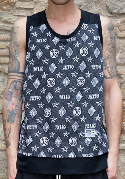 KTZ COTTON JACQUARD MONOGRAM VEST BLACK | 50% Off-Sale | Doshaburi Online Shop