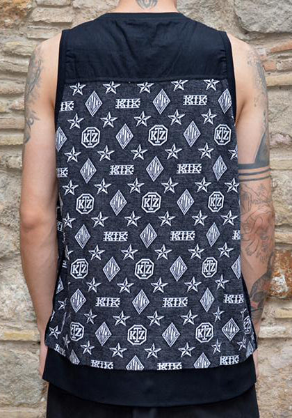 KTZ COTTON JACQUARD MONOGRAM VEST BLACK | 50% Off-Sale | Doshaburi Online Shop