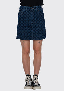 CHARLES JEFFREY LOVERBOY CJLAW22ADS ETCHED ART DENIM SKIRT FW22 | DOSHABURI Online Shop