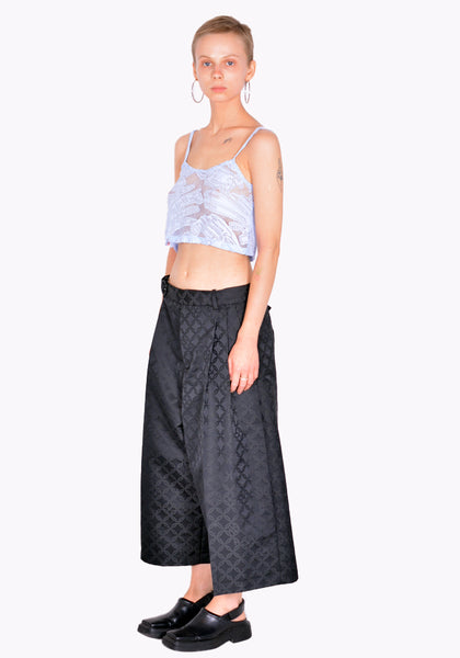CHARLES JEFFREY LOVERBOY CJLSS22LCT LACE CROP TOP LIGHT BLUE