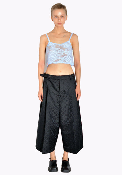 CHARLES JEFFREY LOVERBOY CJLSS22LCT LACE CROP TOP LIGHT BLUE