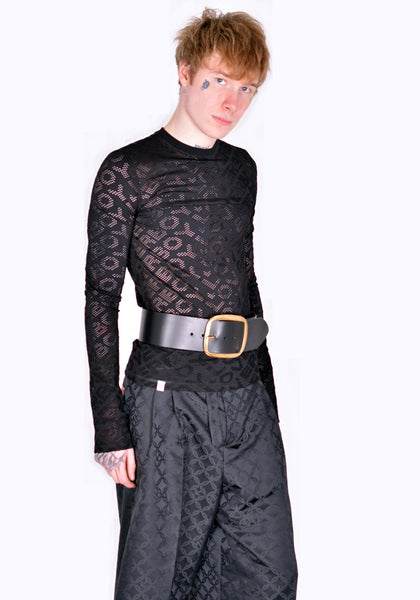 CHARLES JEFFREY LOVERBOY CJLSS22SSWB STUDDED SUPA WIDE BELT BLACK SS22 | DOSHABURI Online Shop