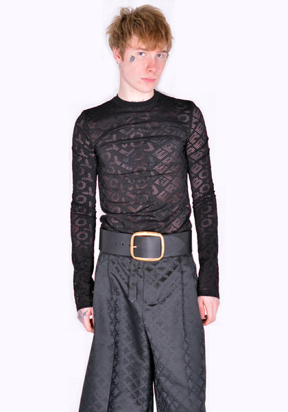 CHARLES JEFFREY LOVERBOY CJLSS22SSWB STUDDED SUPA WIDE BELT BLACK SS22 | DOSHABURI Online Shop