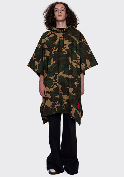 LU'U DAN MC005_CC OVERSIZED PONCHO CAMO FW22 | DOSHABURI Online Shop