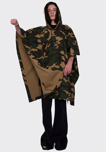 LU'U DAN MC005_CC OVERSIZED PONCHO CAMO FW22 | DOSHABURI Online Shop