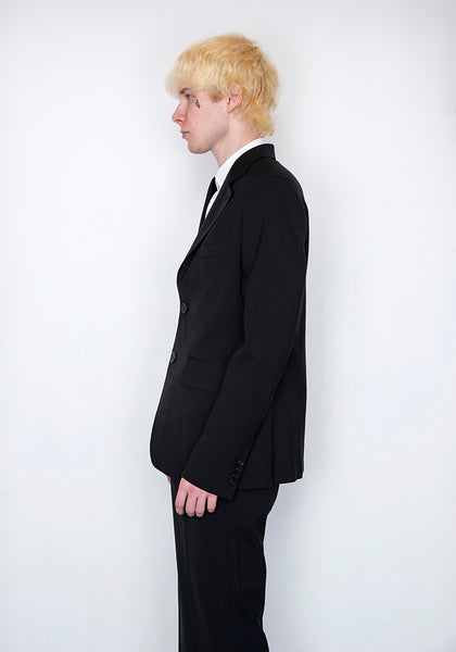 LU'U DAN MJ006_LW 70'S LIGHT WOOL BLAZER BLACK FW22 | DOSHABURI Online Shop