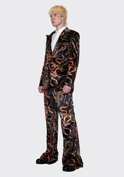 LU'U DAN MJ009W_V VELVET GANGSTER BLAZER SNAKE PRINT