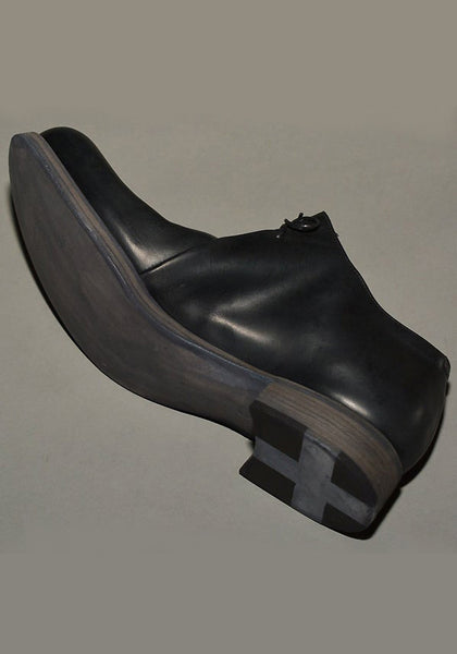 m.a+ by Maurizio Amadei DOUBLE FOLD HORSE LEATHER SHOES BLACK | DOSHABURI Shop