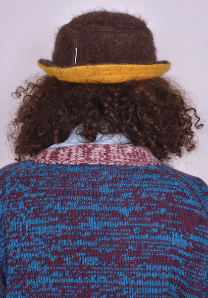 MARNI CLZC0090QU BUCKET HAT CACAO/MASTARD FW22 | DOSHABURI Online Shop