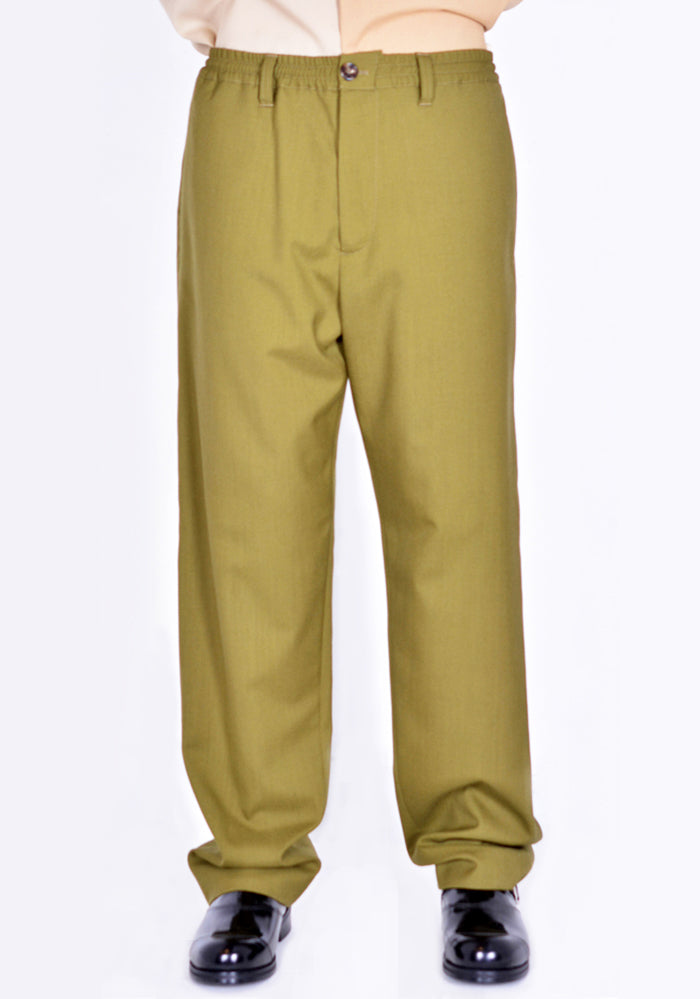 MARNI TROUSERS DUSTY OLIVE SS22 | DOSHABURI Online Shop