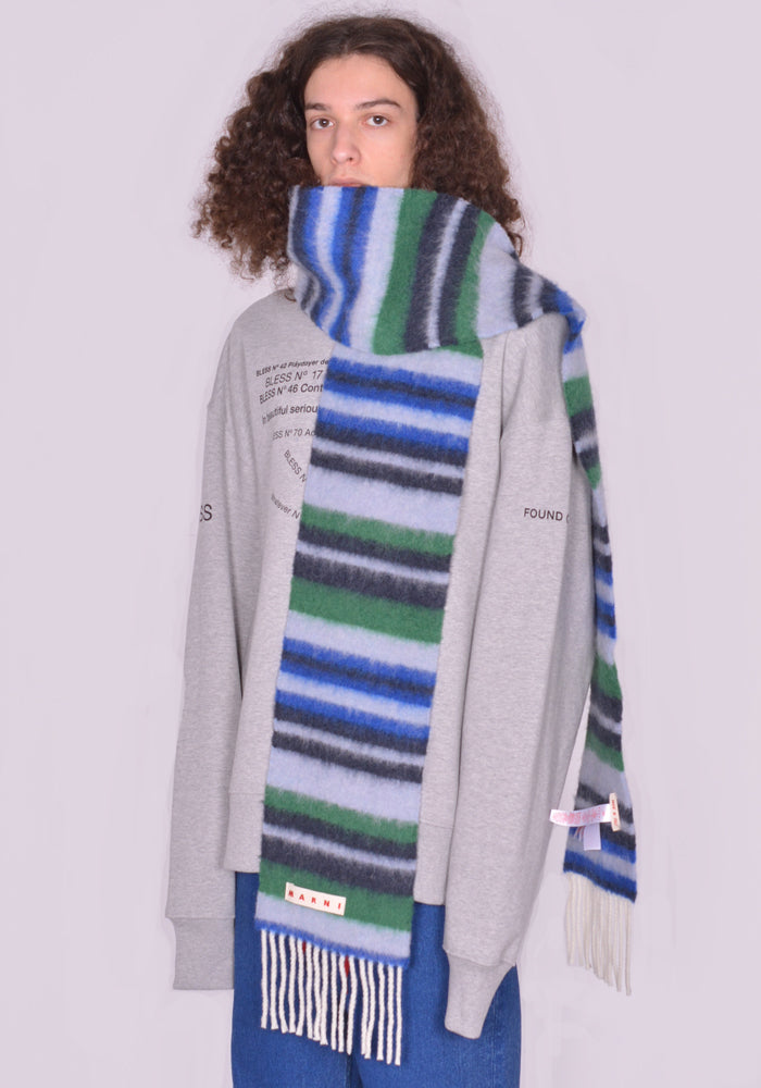 MARNI マル二通販 スカーフ SCZC0043QX STRIPED BRUSHED WOOL SCARF 
