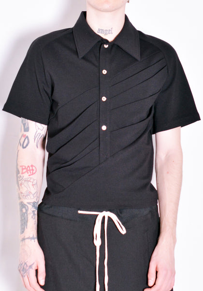NINAMOUNAH S_07 JOY POLO SHIRT BLACK SS22 | DOSHABURI Online Shop