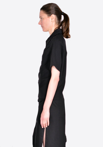 NINAMOUNAH S_07 JOY POLO SHIRT BLACK SS22 | DOSHABURI Online Shop